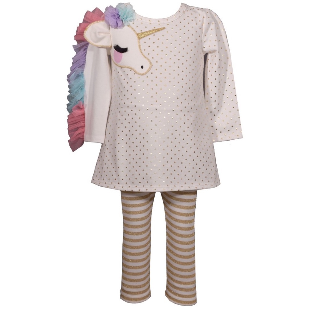 Girls Unicorn Tunic Leggings set Sz 12M to 6X new
